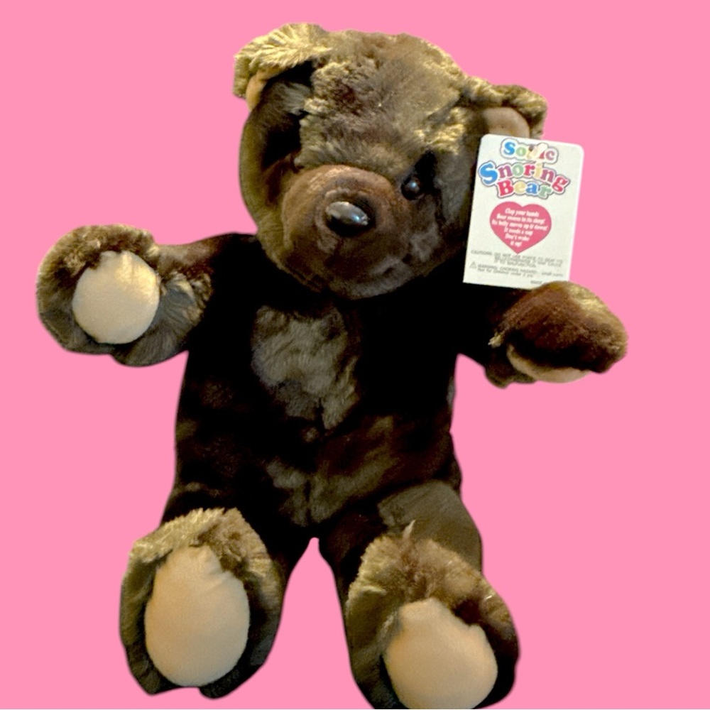 Vintage Charming  snoring Brown and Tan Plush Teddy Bear